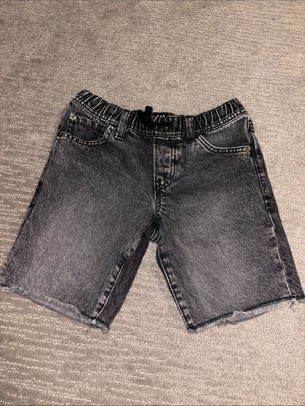 GAP boys Black Slim Pull On Denim Shorts